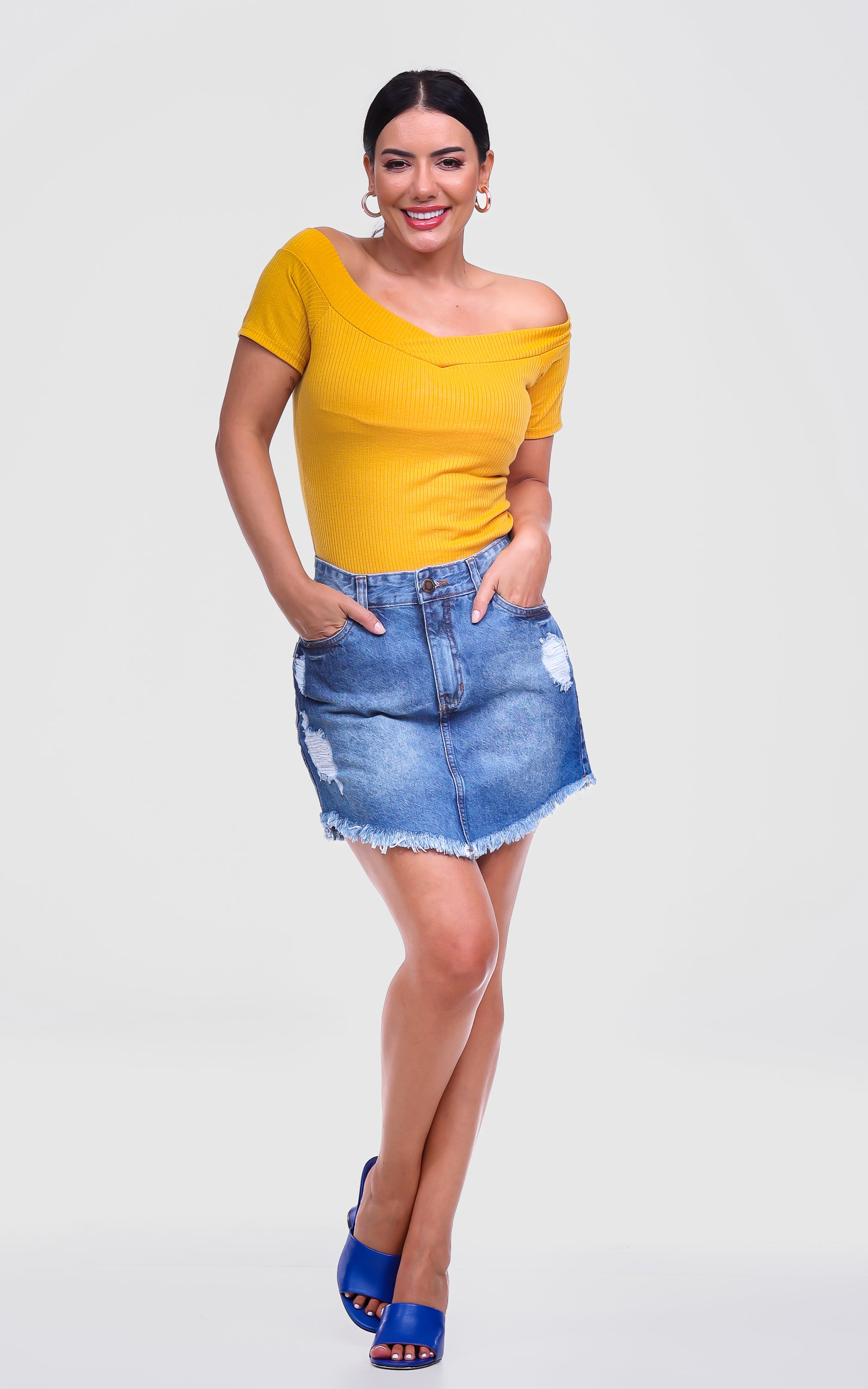 Saia da hot sale moda jeans