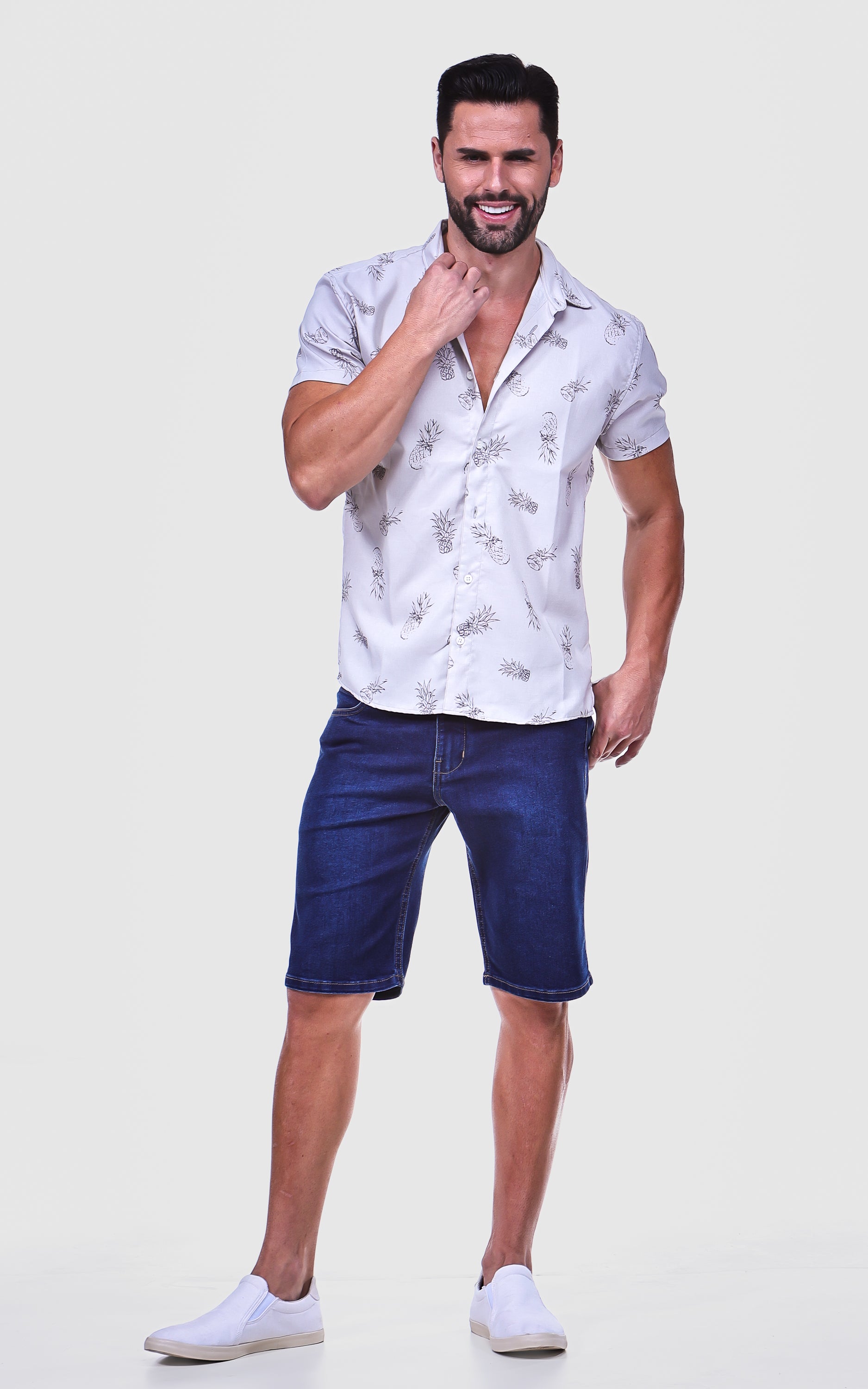 Bermuda jeans discount e camisa